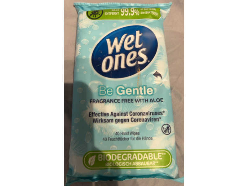 Wet Ones Be Gentle Hand Wipes, Aloe, 40 Count