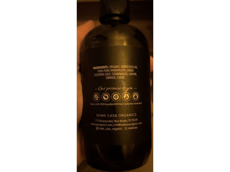 Rowe Casa Organics Body Care Collection All-Natural Relaxing Massage Oil, Cedarwood + Orange, 8 fl oz/237 mL