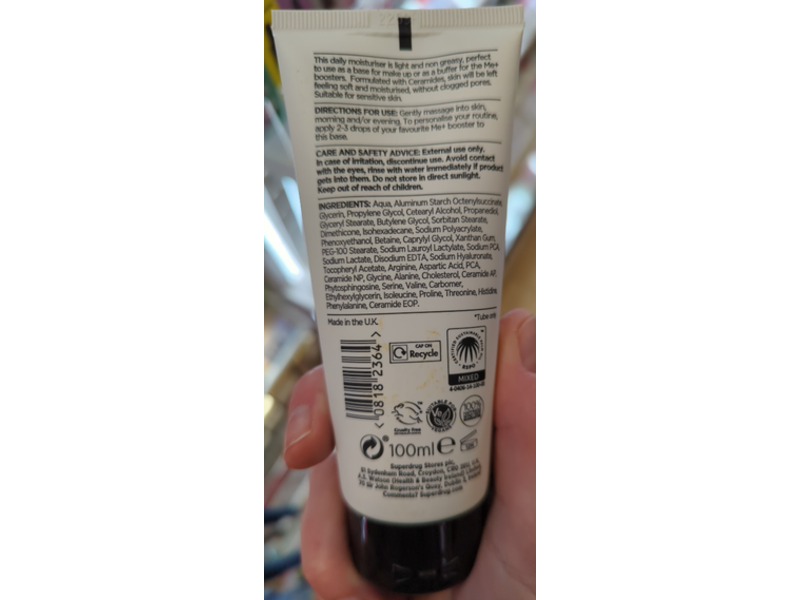 Superdrug Me+ Ceramides Moisturiser, Amino Acid, 100 mL
