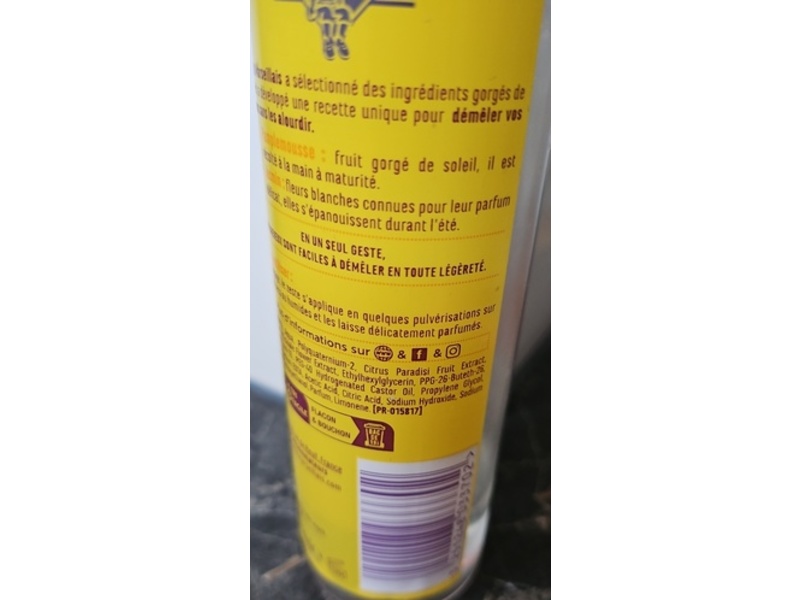 Le Petit Marseiliais Detangling Spray, Grapefruit & Jasmine, 200 mL