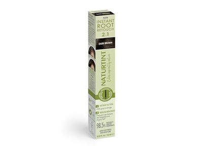 Naturtint Instant Root Retouch 2-in-1 Hair Color, Dark Brown , 0.33 fl oz/10 mL
