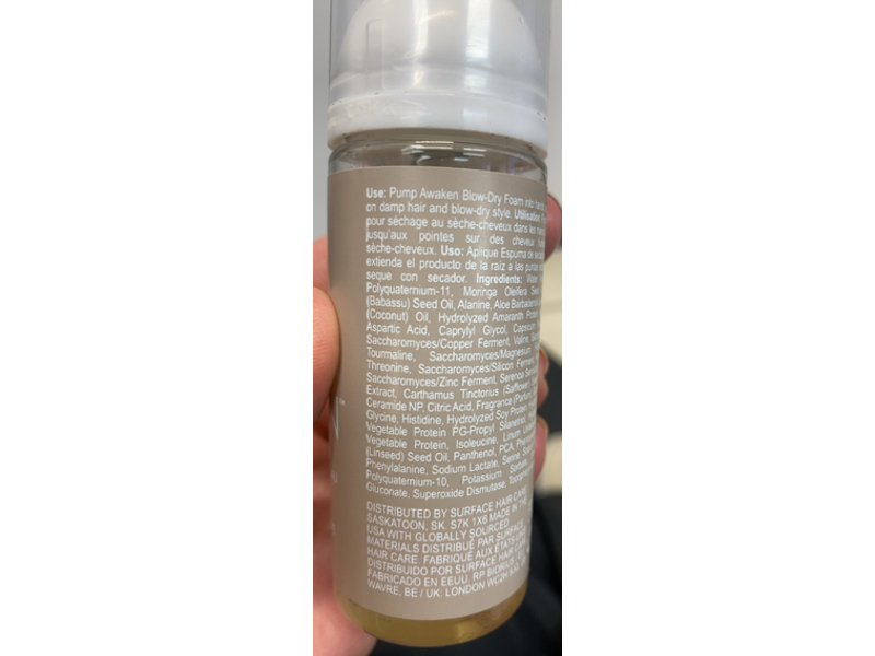 Surface Blow Dry Foam, Awaken, 1.69 fl oz/50 mL