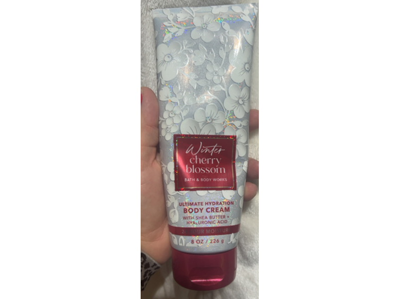 Bath & Body Works Ultimate Hydration Body Cream, Winter Cherry Blossom, Shea Butter + Hyaluronic Acid, 8 oz/226 g, Pack Of 2