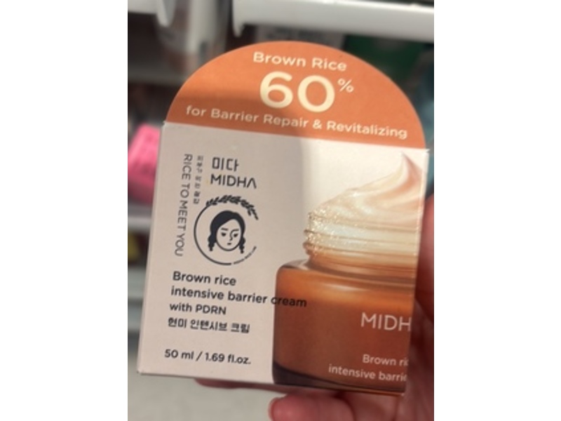 Midha Intensive Barrier Cream, Brown Rice + PDRN, 1.69 fl oz/50 mL