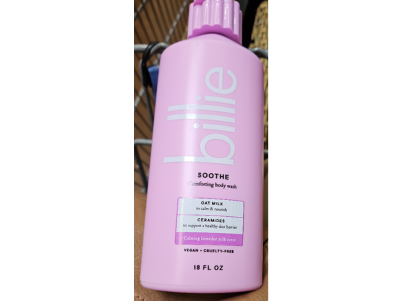 Billie Soothe Comforting Body Wash, Calming Lavender Milk Scent, 18 fl oz/532 mL