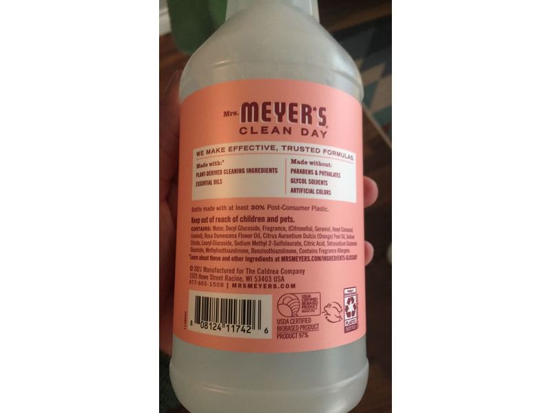 Mrs. Meyer's Clean Day Multi-Surface, Rose Scent, 24 fl oz/710 mL