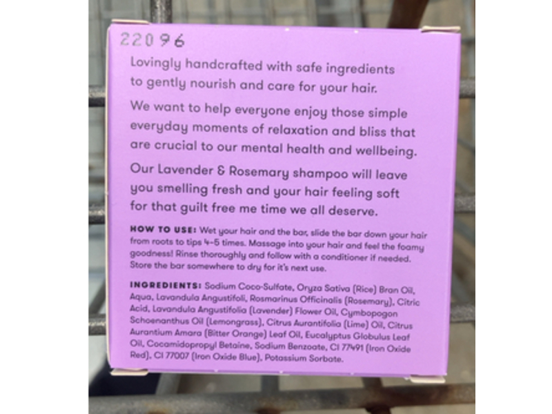 Anihana Shampoo Bar, Lavender & Rosemary, 2.29 oz/65 g