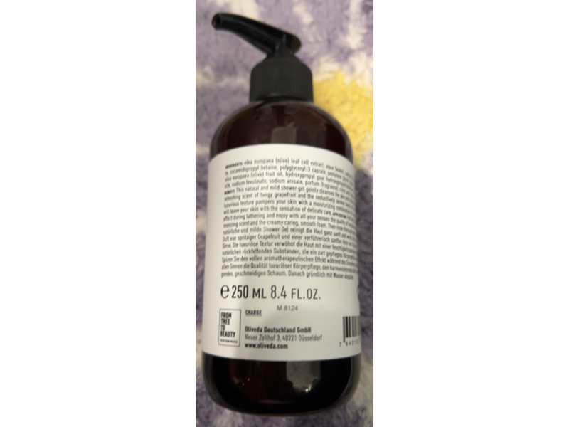 Oliveda B53 Shower Gel, Grapefruit Rose, 8.4 fl oz/250 mL