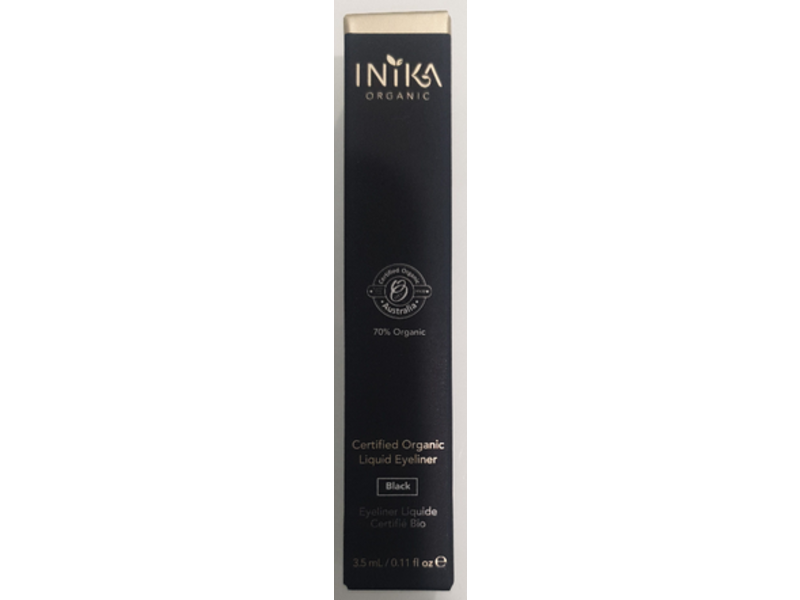 Inika Certified Organic Liquid Eyeliner, Black, 0.11 fl oz/3.5 mL
