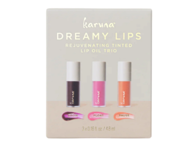 Karuna Dreamy Lips Rejuvenating Tinted Lip Oil Trio, Grow + Float + Pause, 0.19 oz/5.5 mL