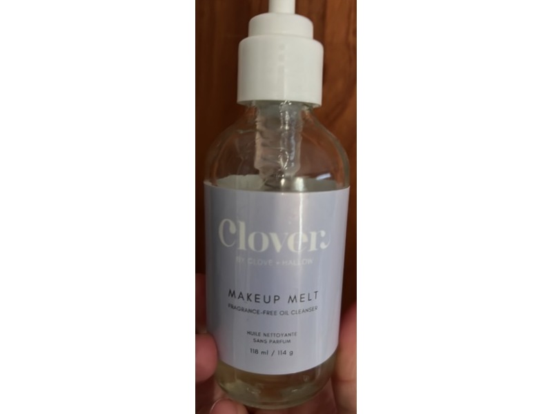 Clover By Clove + Hallow Makeup Melt Oil Cleanser, Fragrance Free, 4 oz/118 mL