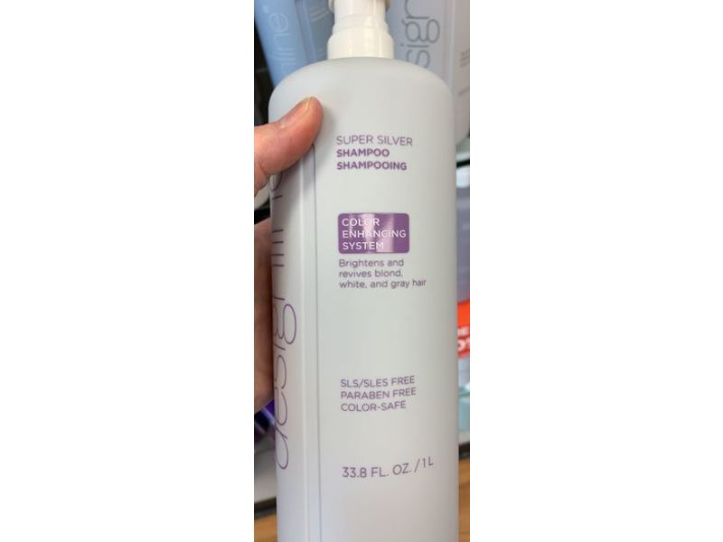 Designline Super Silver Shampoo , Brightens & Revives Blond White & Gray Hair, 33.8 fl oz/1 L