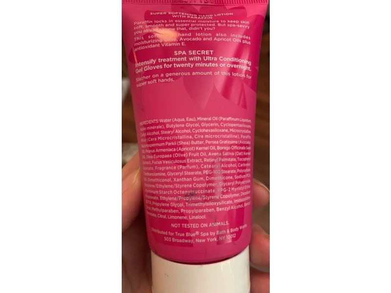 True Blue Spa Super Softing Hand Lotion, Paraffin, 2.5 fl oz/74 mL