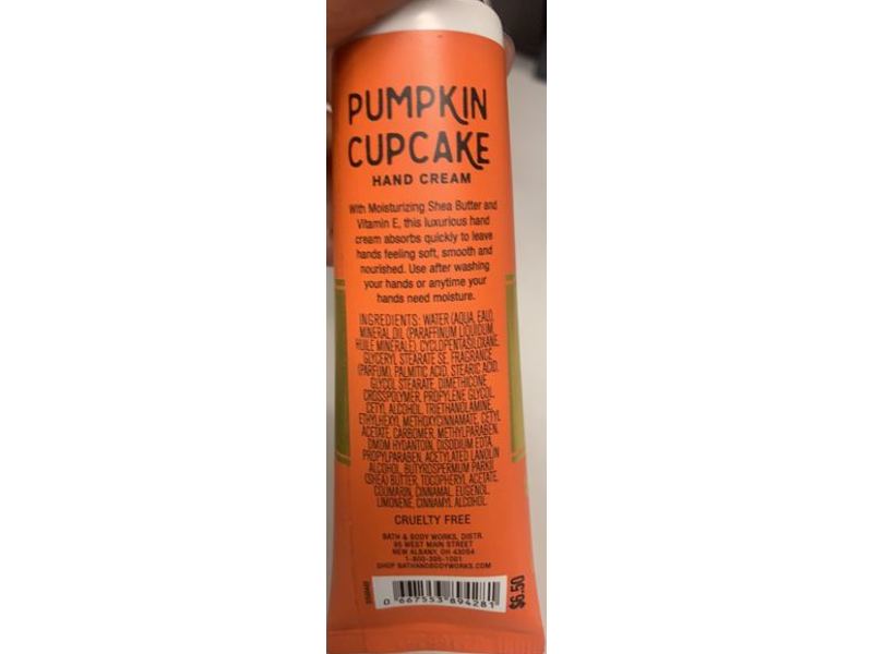 Bath & Body Works Pumpkin Cupcake Hand Cream, Shea Butter, 1 fl oz/29 mL, Pack Of 3