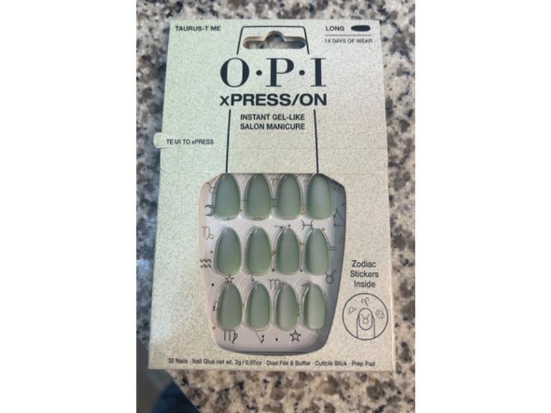 Opi Xpress On Gel Like Salon Manicure, Taurus T Me, 0.07 oz/2 g, 30 Count