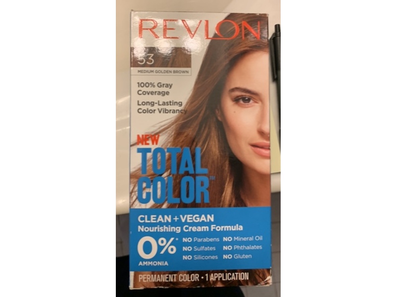 Revlon Total Color Permanent Hair Color, 53 Medium Golden Brown, 5.9 fl oz, 1 Application