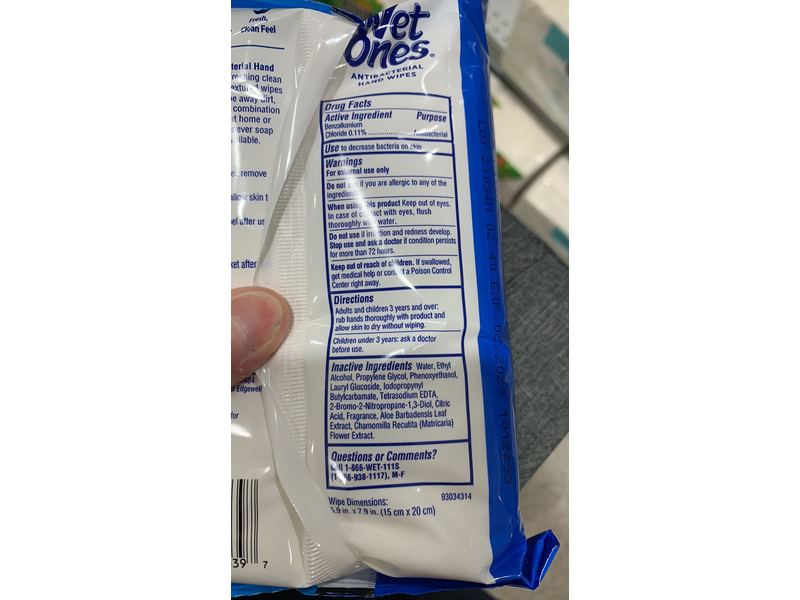 Wet Ones Antibacterial Hand Wipes, Ocean Breeze, 50 Count