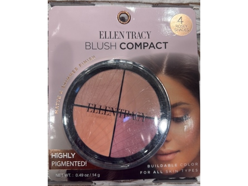 Ellen Tracy Blush Compact, 4 Rosy Shades, 0.49 oz/14 g