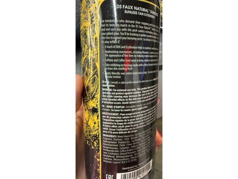 Designer Skin Faux Natural Sunless Tan Extender, Pure Caffeine + Coffee Seed, 16 fl oz/470 mL