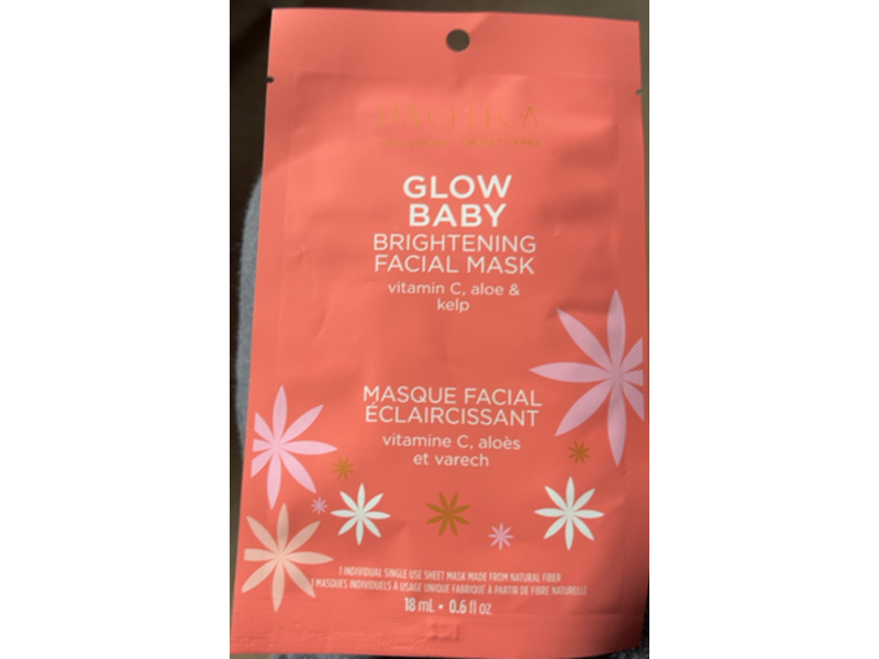 Glow Baby Brightening Facial Mask, Vitamin C, Aloe & Kelp, 0.6 fl oz/18 mL