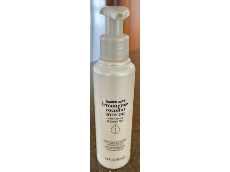 Trader Joe's Body Oil, Lemongrass Coconut, 4.8 fl oz/143 mL, Pack Of 2
