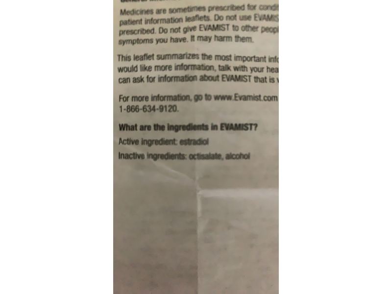 Evamist (estradiol transdermal spray), 1.53 mg Perrigo (RX)