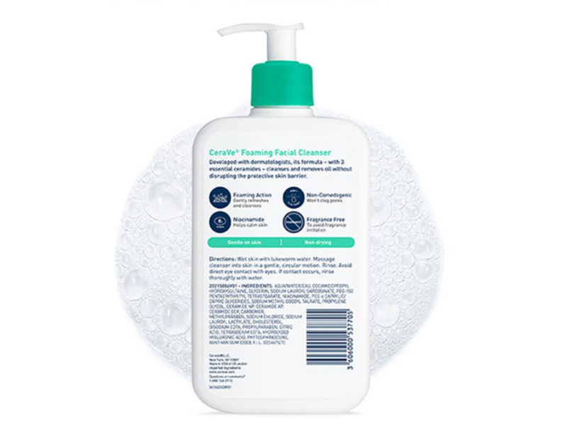 CeraVe Foaming Facial Cleanser, 12 fl oz/ 355 mL, Pack Of 2