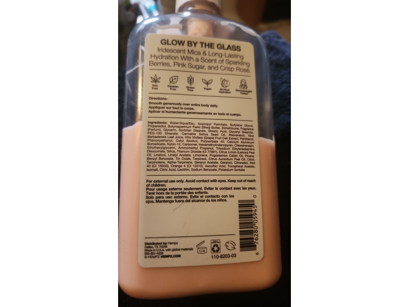 Hempz Rose All Day Shimmer Body Moisturizer, Sparkling Berries, 17 fl oz/500 mL