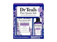 Dr Teal's Lavender Essential Oil Epsom Salt and Foaming Bath Sampler Set, 2 Piece, Off White - Image 2