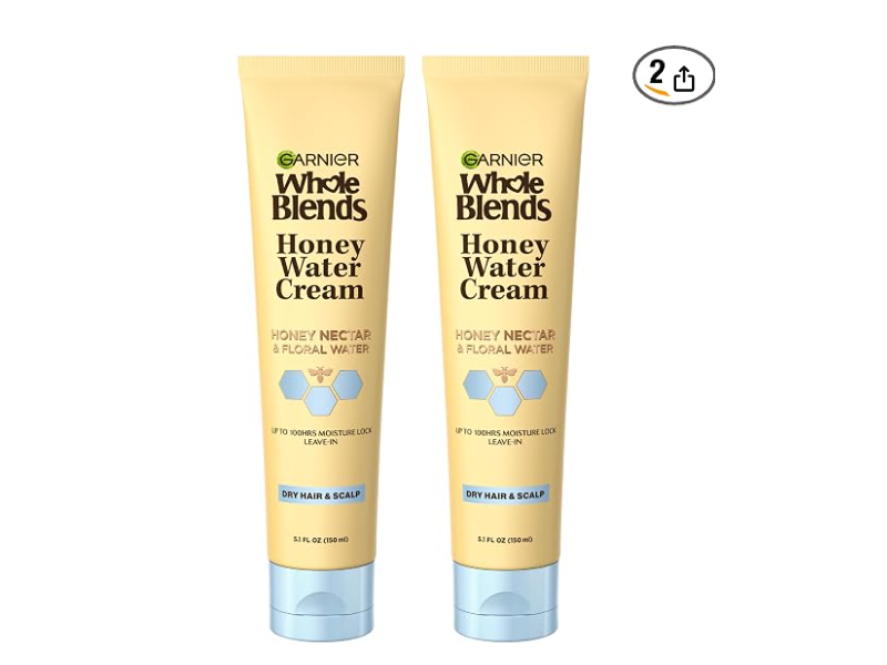 Garnier Whole Blends Homey Water Cream, Honey Nectar & Floral Water, 5.1 fl oz/150 mL, Pack Of 2
