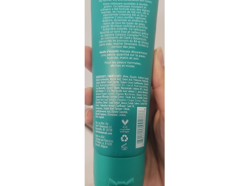 Clark's Botanicals Heal + Hydrate B3 Cleanser Face Wash, Niacinamide & Vitamin C, 4.0 fl oz/120 mL