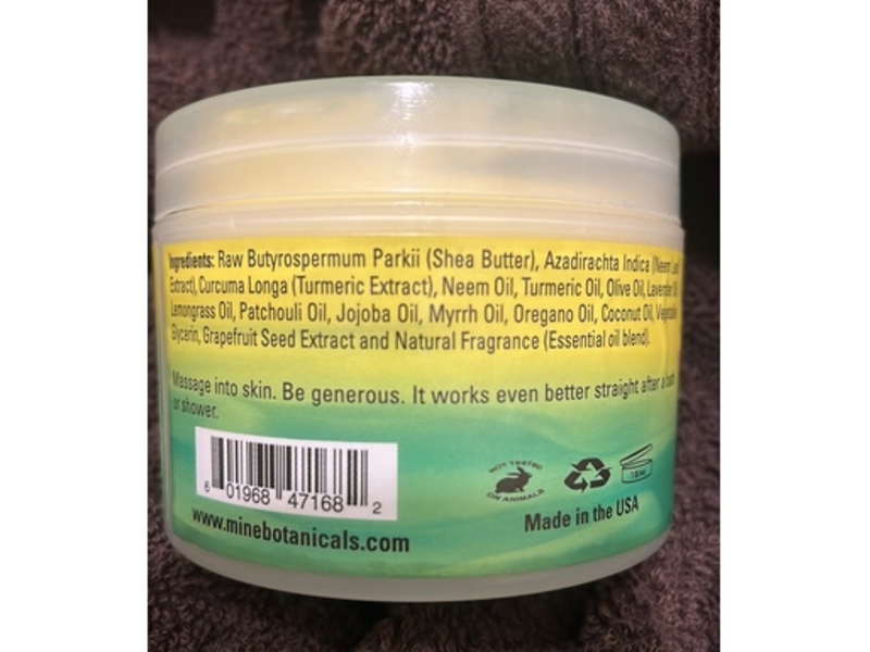 Mine Botanicals Whipped Shea Butter, Oregano & Patchouli Oil, 8 oz