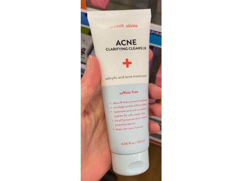 Peach & Lily Peach Slices Acne Clarifying Cleanser, Salicylic Acid, 1.0 oz/30 mL