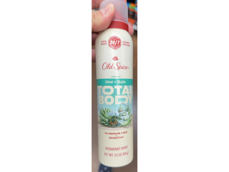 Old Spice Total Body Deodorant Spray, Aloe +Rain, 3.5 oz/99 g