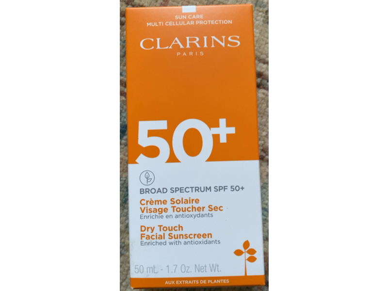 Clarins Dry Touch Facial Sunscreen, Antioxidants, SPF 50+, 1.7 oz/50 mL