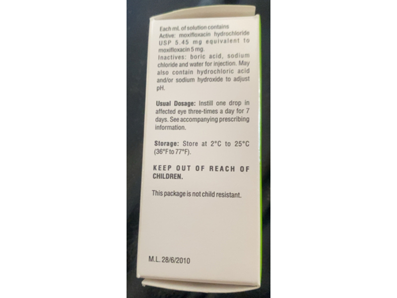 Moxifloxacin Ophthalmic Solution 0.5%, 3 mL, Lupin (Rx)