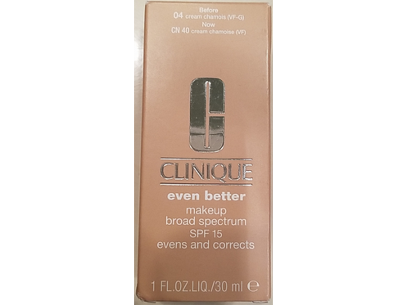 Clinique Even Better Makeup, Evens And Corrects, Cn 40 Cream Chamois, SPF 15, 1 fl oz/30 mL