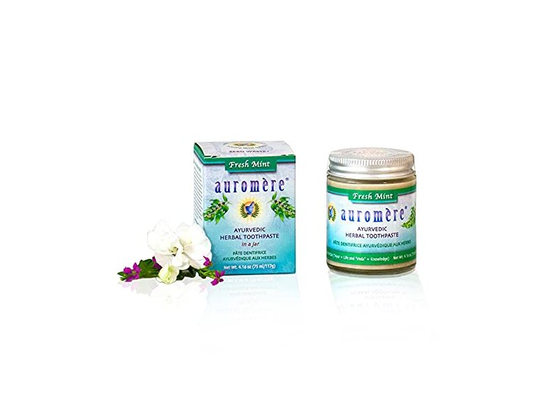 Auromere Ayurvedic Herbal Toothpaste, Fresh Mint, 4.16 oz/75 mL