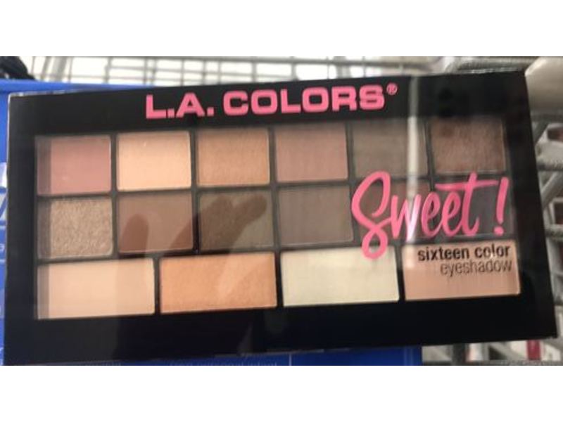 L.A. Colors Sweet! Sixteen Color Eyeshadow Palette, Charming, 0.71 oz/20 g