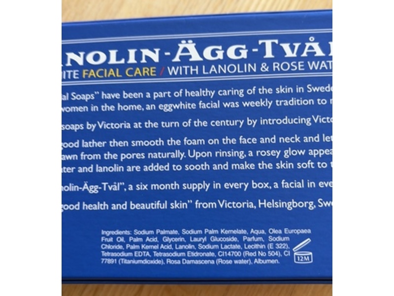Victoria Lanolin Agg Tval Eggwhite Facial Care Soap, 1.7 oz/50 g, Pack Of 6