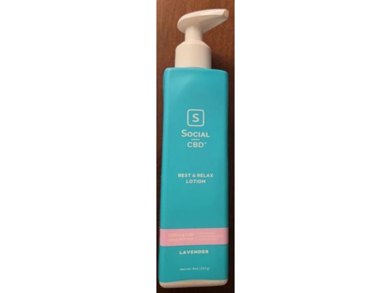 Social CBD Rest & Relax Lotion, Lavender, 6 oz/227 mL