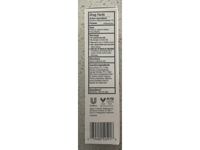 Dove Clinical + Care Antiperspirant Deodorant, 2.6 oz/74 g