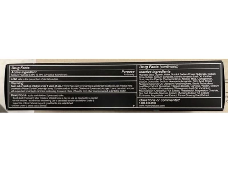 Moon Anticavity Whitening Toothpaste, Fluoride, Fresh Mint, 4.2 oz/119 g