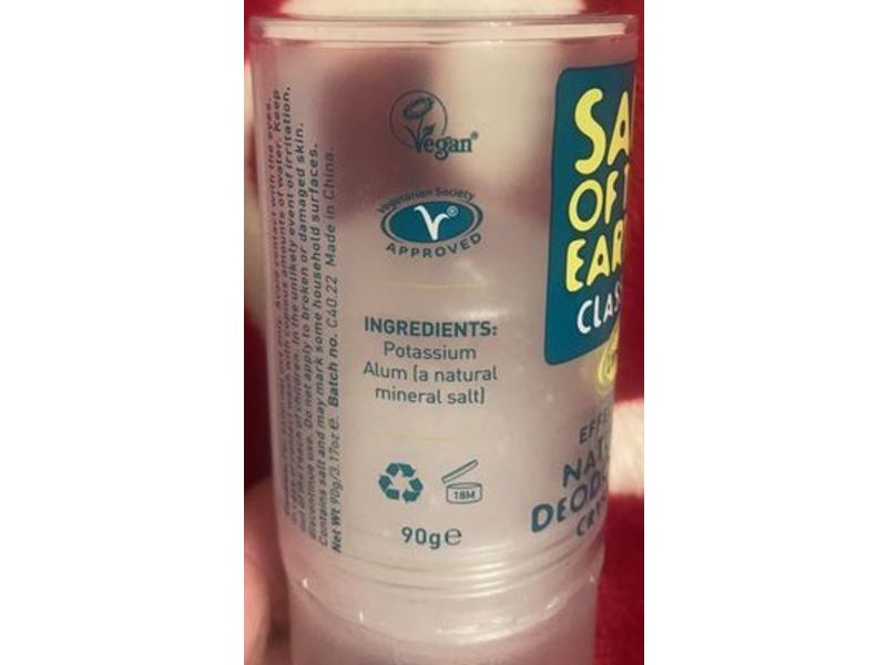 Salt Of The Earth Classic Natural Deodorant Crystal, Unscented, 90 g