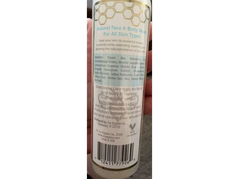 Eraorganics Cleanse + Restore Face & Body Cleanser, Sensitive Skin, 8 fl oz/236 mL