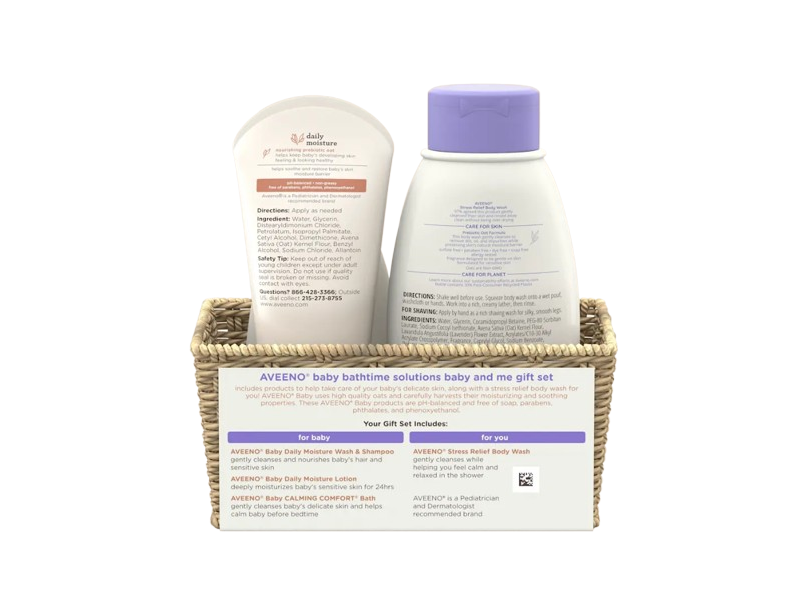 Aveeno Baby Daily Bathtime Solutions Baby And Me Gift Set