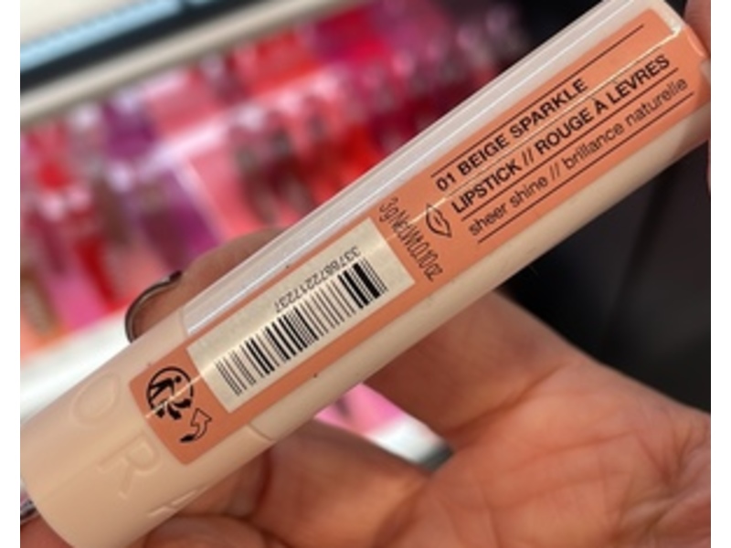 Sephora Sheer Shine Lipstick, 01 Beige Sparkle, 0.1 oz/3 g