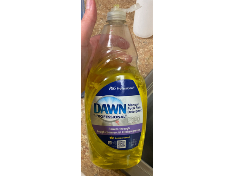 Dawn Manual Pot & Pan Detergent, Lemon Scent, 38 fl oz/1.12 L, Pack Of 8