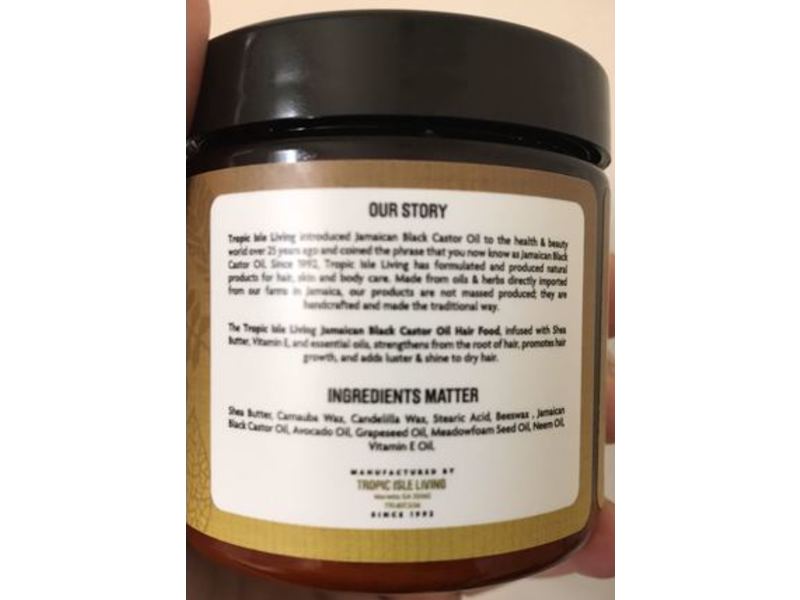 Tropic Isle Living Black Castor Oil Hair Food, Jamaican, 4 oz/118 mL