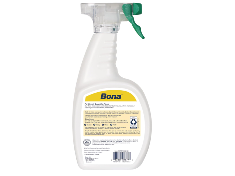 Bona Hard-Surface Floor Cleaner, Lemon Mint, 32 fl oz/946 mL